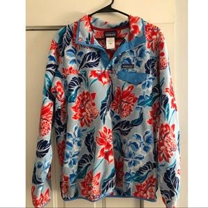 XL Patagonia Synchilla Snap Fleece Pullover Floral